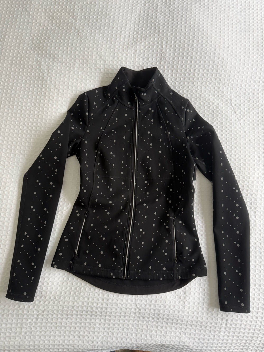 Sweaty Betty Black Dot-Print Scuba Jacket